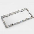 American license plate frame with drill