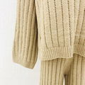 Autumn winter fashion pullover woman crew-neck cashmere sweater trouser suit  4