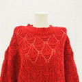 Women's fashion winter diamond pattern round neck long sleeve sweater  4