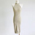 Women's casual gentle over the knee sleeveless sweater dress 1