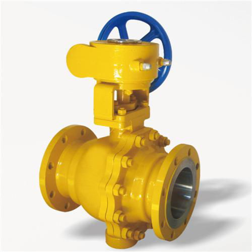 DN50-500mm WCB Worm Gear Gas Fixed Ball Valve for Gas 2