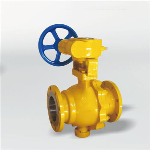 DN50-500mm WCB Worm Gear Gas Fixed Ball Valve for Gas 3