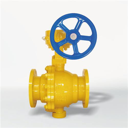 DN50-500mm WCB Worm Gear Gas Fixed Ball Valve for Gas 5