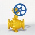 DN50-500mm WCB Worm Gear Gas Fixed Ball Valve for Gas