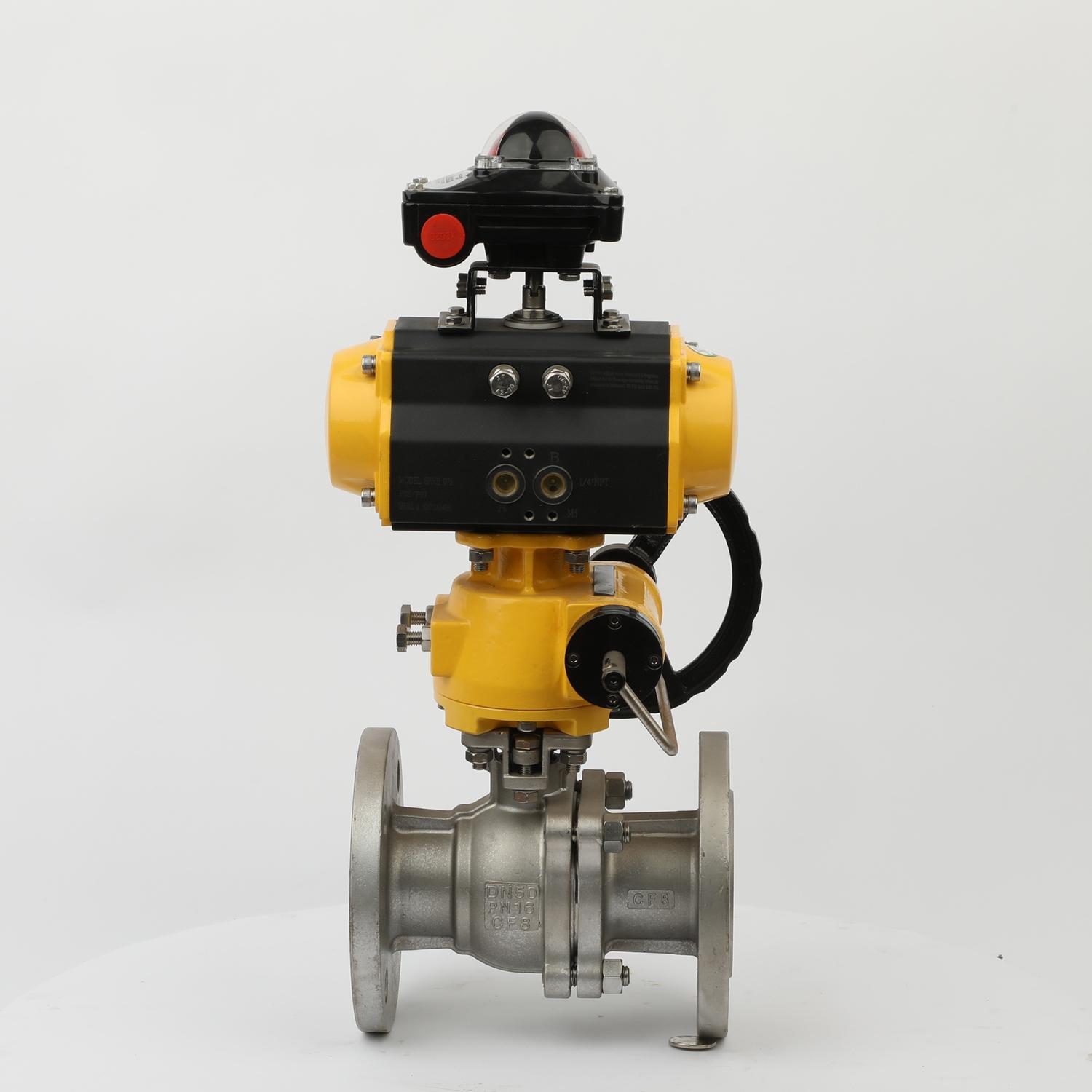 DN15-DN200 Fange Ends Pneumatic Floating Ball Valve for Gas 3