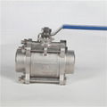 1000WOG DN15 Three Pieces Stainless Steel Welding Ball Valve 2