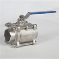 1000WOG DN15 Three Pieces Stainless Steel Welding Ball Valve 3