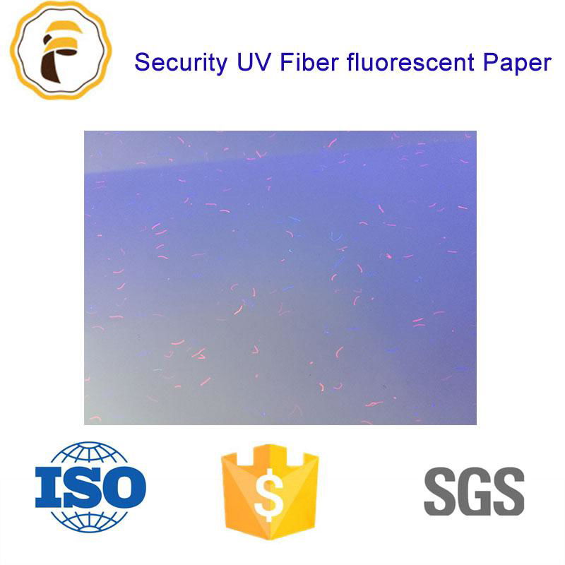 Security paper customizable UV invisible fiber anti-counterfeiting paper