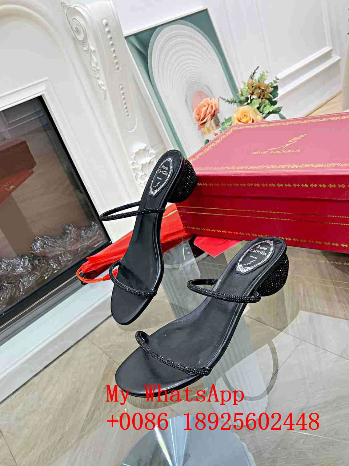 Wholesale 2021 RENE CAOVILLA slippers  RC falt sandals high quality best price 3