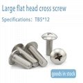 304 stainless steel cross groove large flat head machine screw bolt m5|m6| M8 mu 2