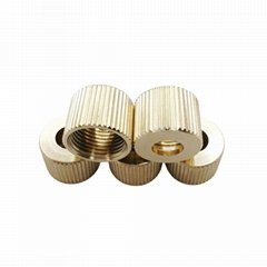 Copper flower female knurled nut injection nut hot melt round copper nut copper 