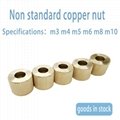 Copper flower female knurled nut injection nut hot melt round copper nut copper  3