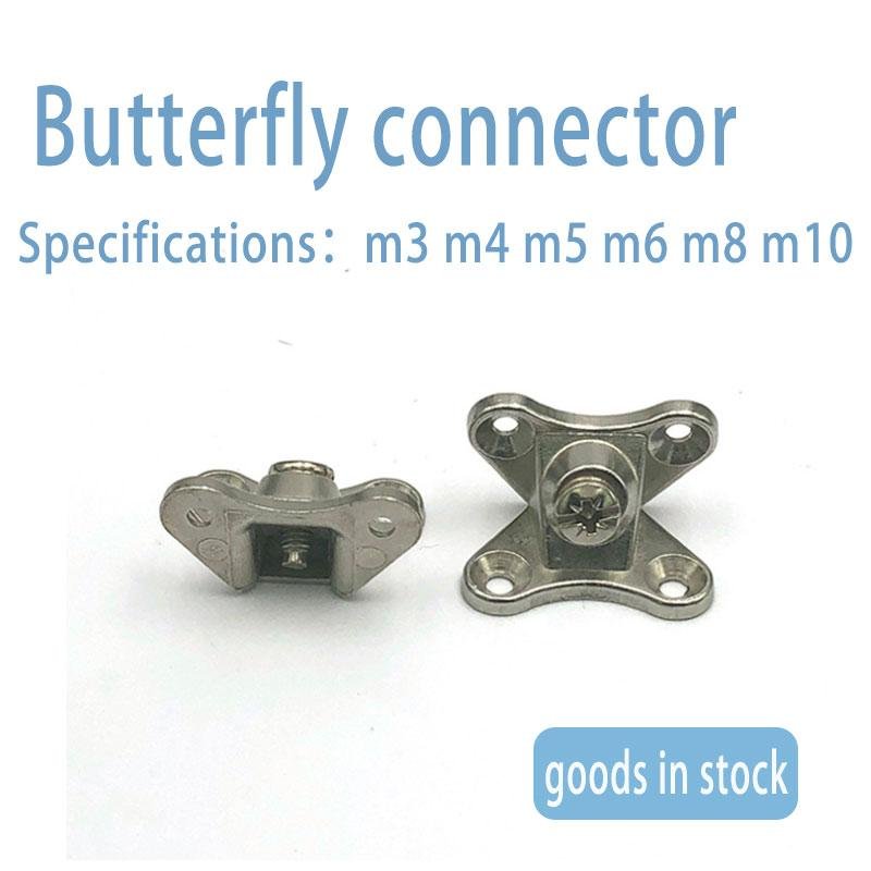 Panel furniture thickened connecting fastener butterfly type combination connect 3
