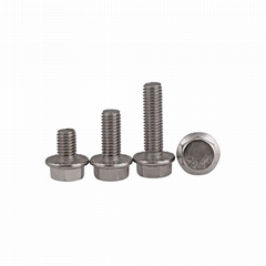 304 stainless steel flange screw hexagon flange bolt with teeth gb5789 flange wi