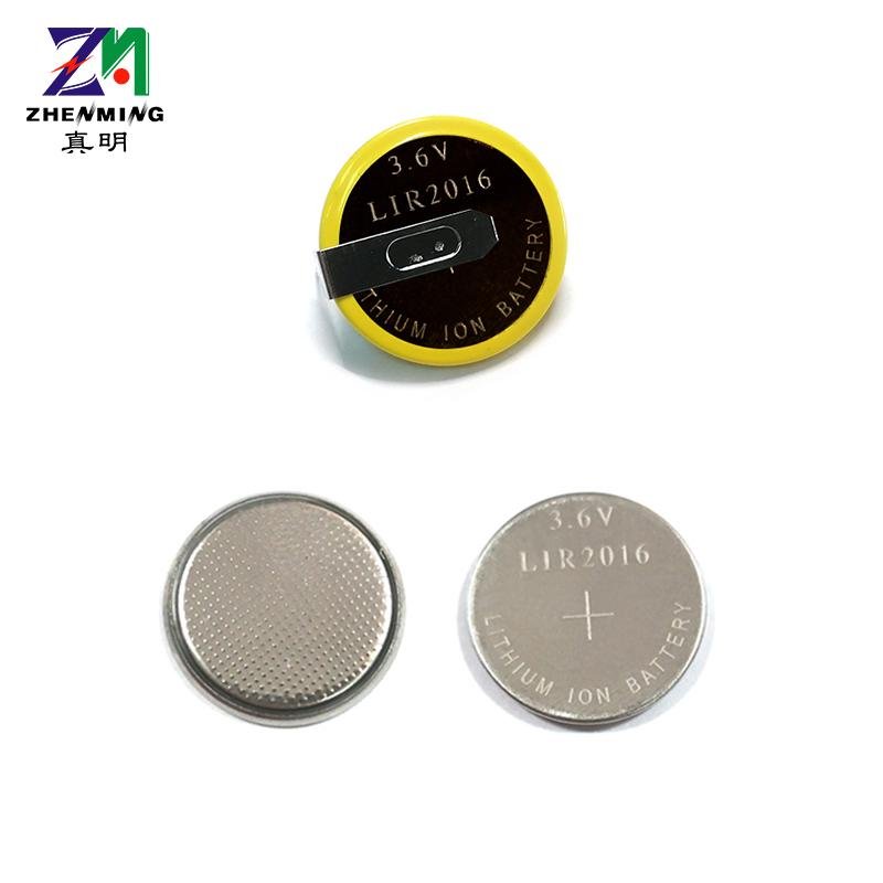 真明ZM LIR2016充電紐扣電池3.6V18mAh電子表電池 3