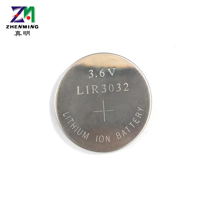 LIR3032扣式锂电池生产3.6V可充电纽扣电池加工定制 2