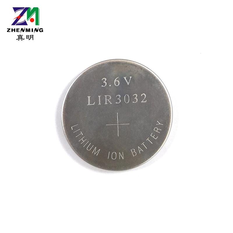 LIR3032扣式锂电池生产3.6V可充电纽扣电池加工定制 3