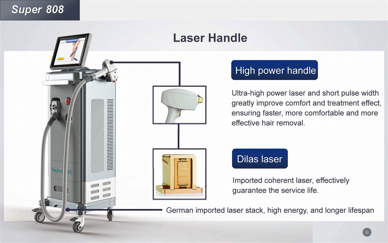 2020 Ditree Super808 Diode Laser Hair Removal Machine for Salon Use 5