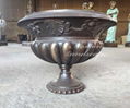 Hand-carved bronze flowerpot 1