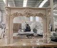 European style luxury carved fireplace