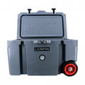 New design 50QT plastic rotomolded cooler box with wheels 2