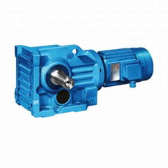 China Right Angle Helical Bevel Geared Motor Speed Reducer