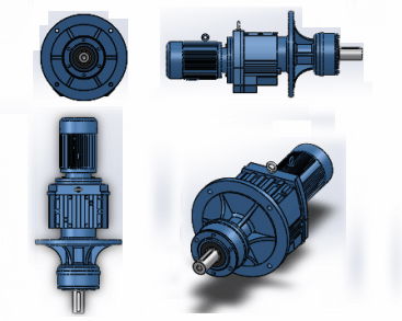 Coaxial Inline Helical Gearbox Flange mounted with extended bearing hub 2