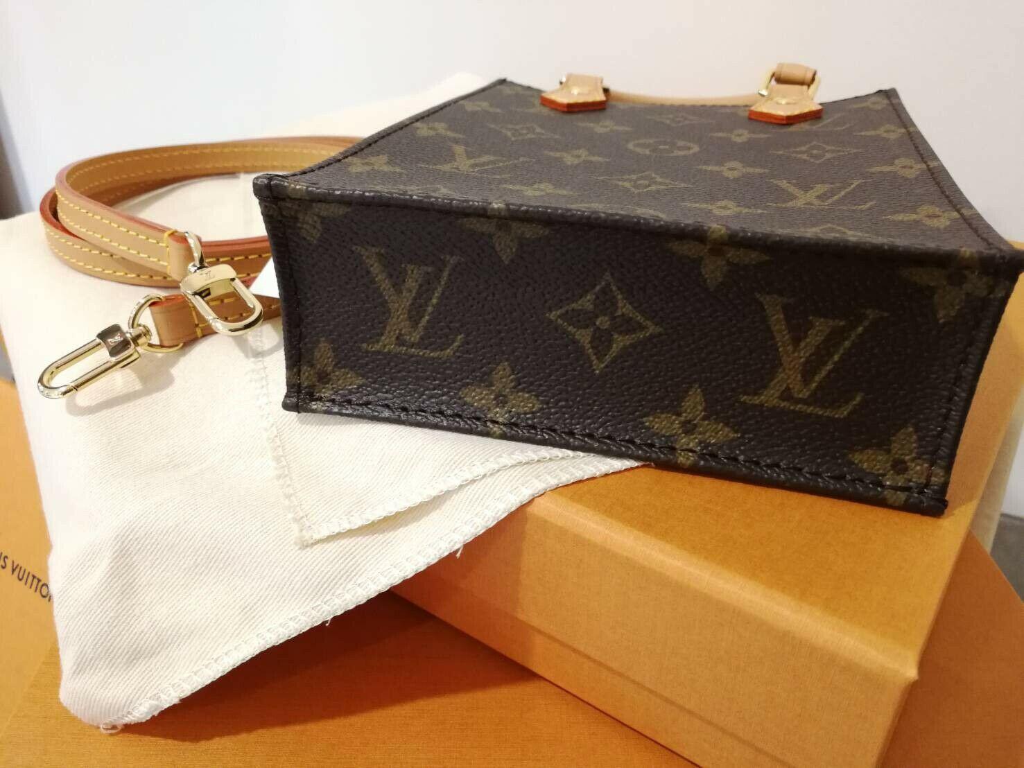 Louis Vuitton Petit Sac Plat Brown Monogram LV Top Handle Shoulder