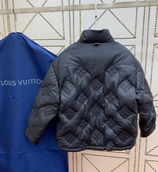 Louis Vuitton Monogram EMBOSSED Flower Leather Down Jacket 