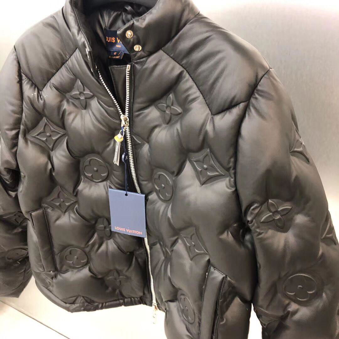 Louis Vuitton Monogram EMBOSSED Flower Leather Down Jacket 