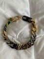 Louis Vuitton Chain Links Patches Bracelet Cuban Gold Silver Virgil Abloh cheap 