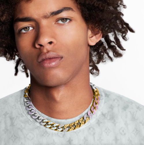 Chain Links Patches Necklace Cuban Gold Silver Virgil Abloh M69462 ...