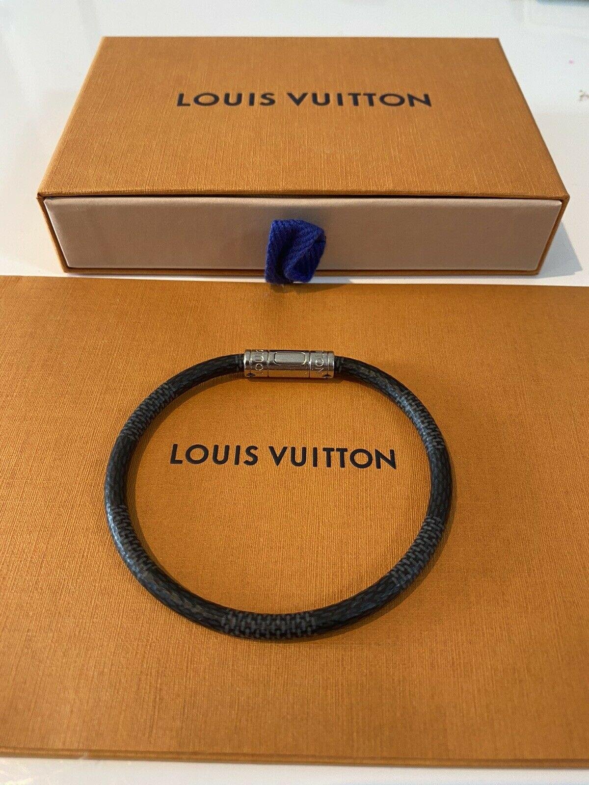 Women Mens Louis Vuitton Bracelet ‘keep It’ Bracelet Damier Graphite fashion lv