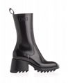 CHLOÉ Betty rubber boots block heel square toe heeled pvc rain boot chloe shoes 