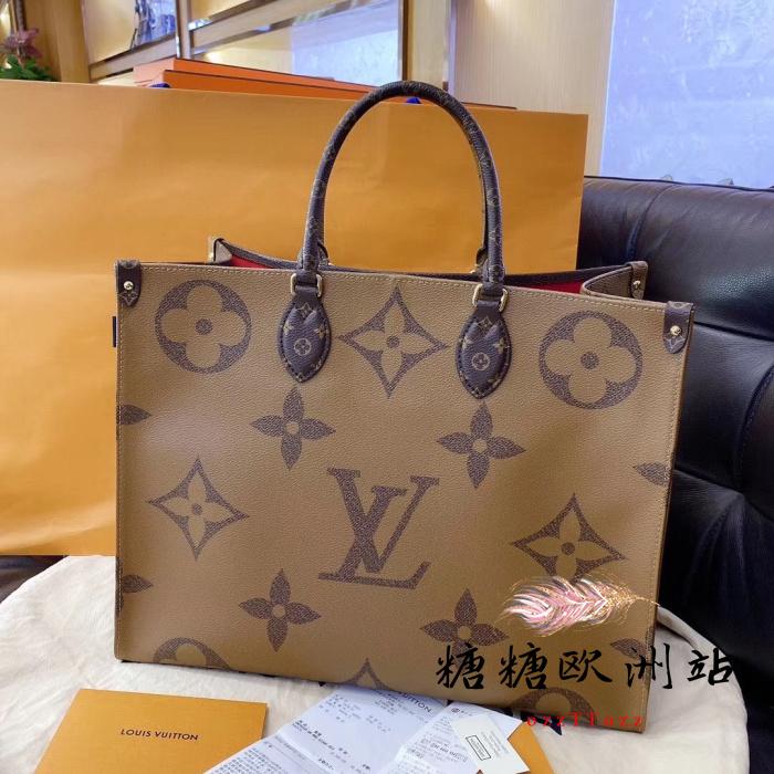 Louis Vuitton Onthego Tote Bag Print Reverse On The Go Monogram luxury Brand bag