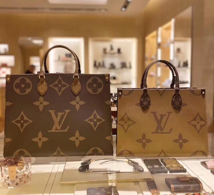 Louis Vuitton Onthego Tote Bag Print Reverse On The Go Monogram luxury Brand bag