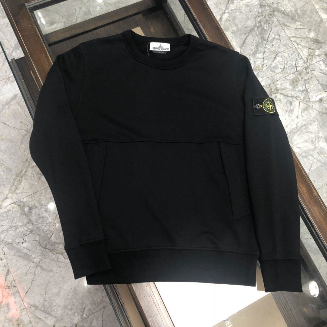 Stone Island Ghost Crew Sweatshirt black men cotton pullover 