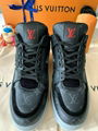 Louis Vuitton Trainer Sneaker Bred Black Red Air Retro 4 Nigo LV shoes cheap