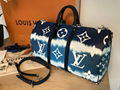 Louis Vuitton Escale Keepall 50 Duffle Bag M45117 Blue Monogram travel handbag 