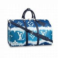               Escale Keepall 50 Duffle Bag M45117 Blue Monogram travel handbag  4