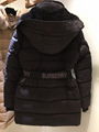 Burberry Quilted down coat women Logo belt hood long coat 