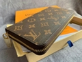 LOUIS VUITTON MONOGRAM ZIPPY WALLET ZIP AROUND LONG PURSE BROWN LV WALLET BAG 