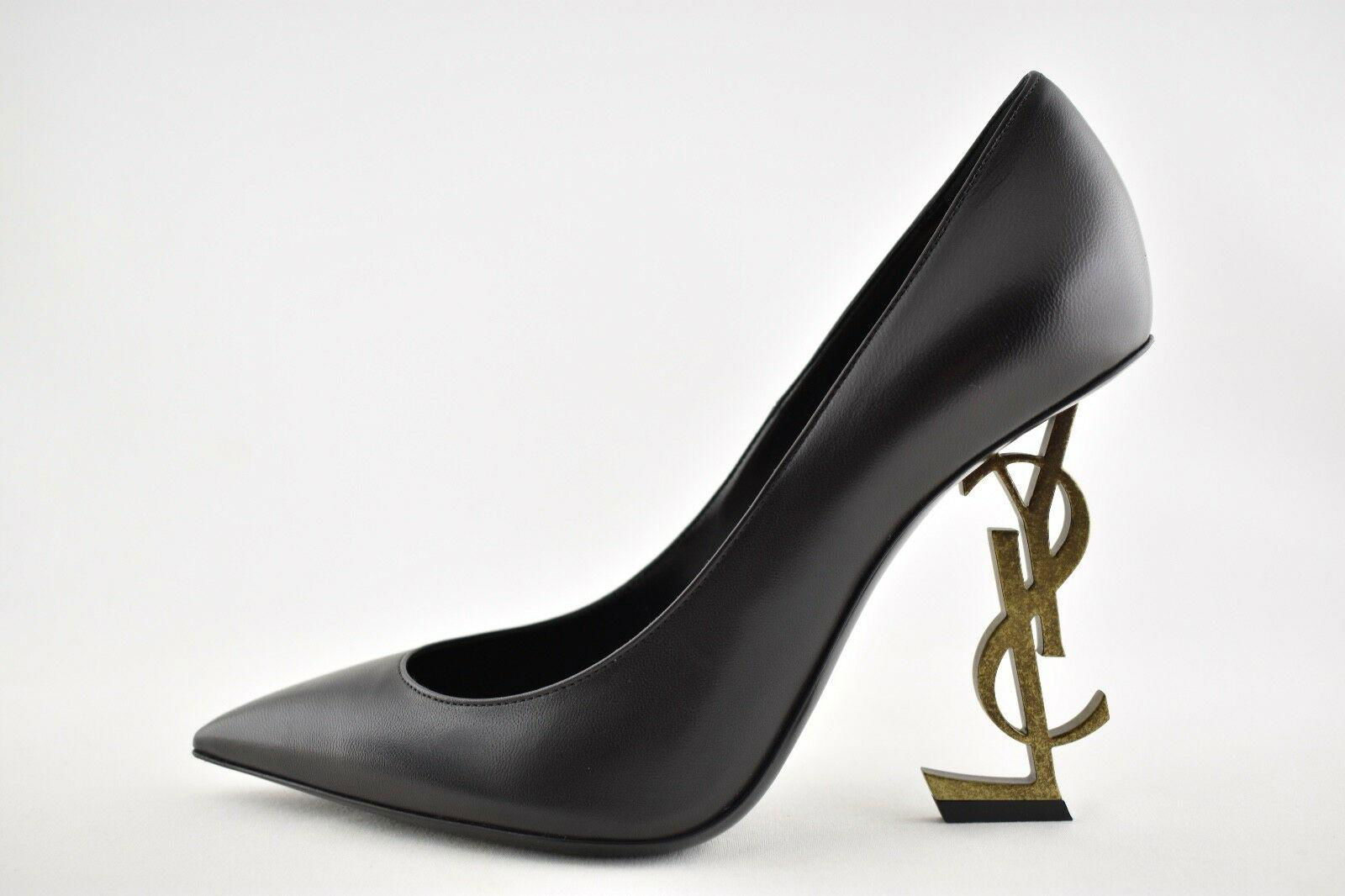 Yves Saint Laurent     Logo Opyum Opium 110 Black Bronze Gold Heel Pump SLP shoe