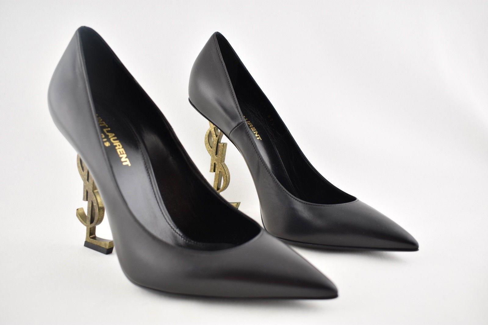 Yves Saint Laurent     Logo Opyum Opium 110 Black Bronze Gold Heel Pump SLP shoe 2