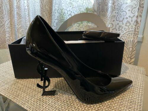 Yves Saint Laurent     Logo Opyum Opium 110 Black Bronze Gold Heel Pump SLP shoe 5