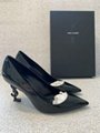 Yves Saint Laurent     Logo Opyum Opium 110 Black Bronze Gold Heel Pump SLP shoe 10