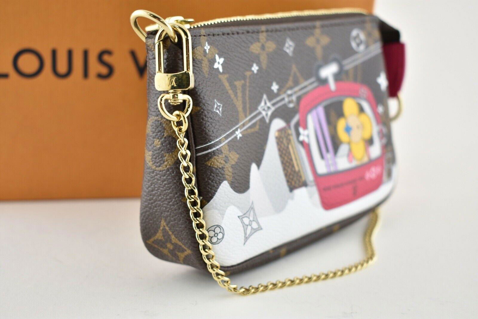 Louis Vuitton 2019 Holiday Mini Pochette Accessoires Vivienne Snow Ski Chain Bag