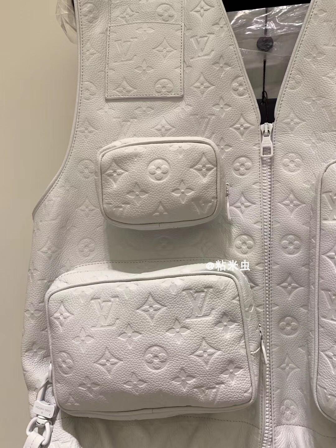 Louis Vuitton Virgil Abloh's Leather Utility Vest multi-pocket tactical Jacket 