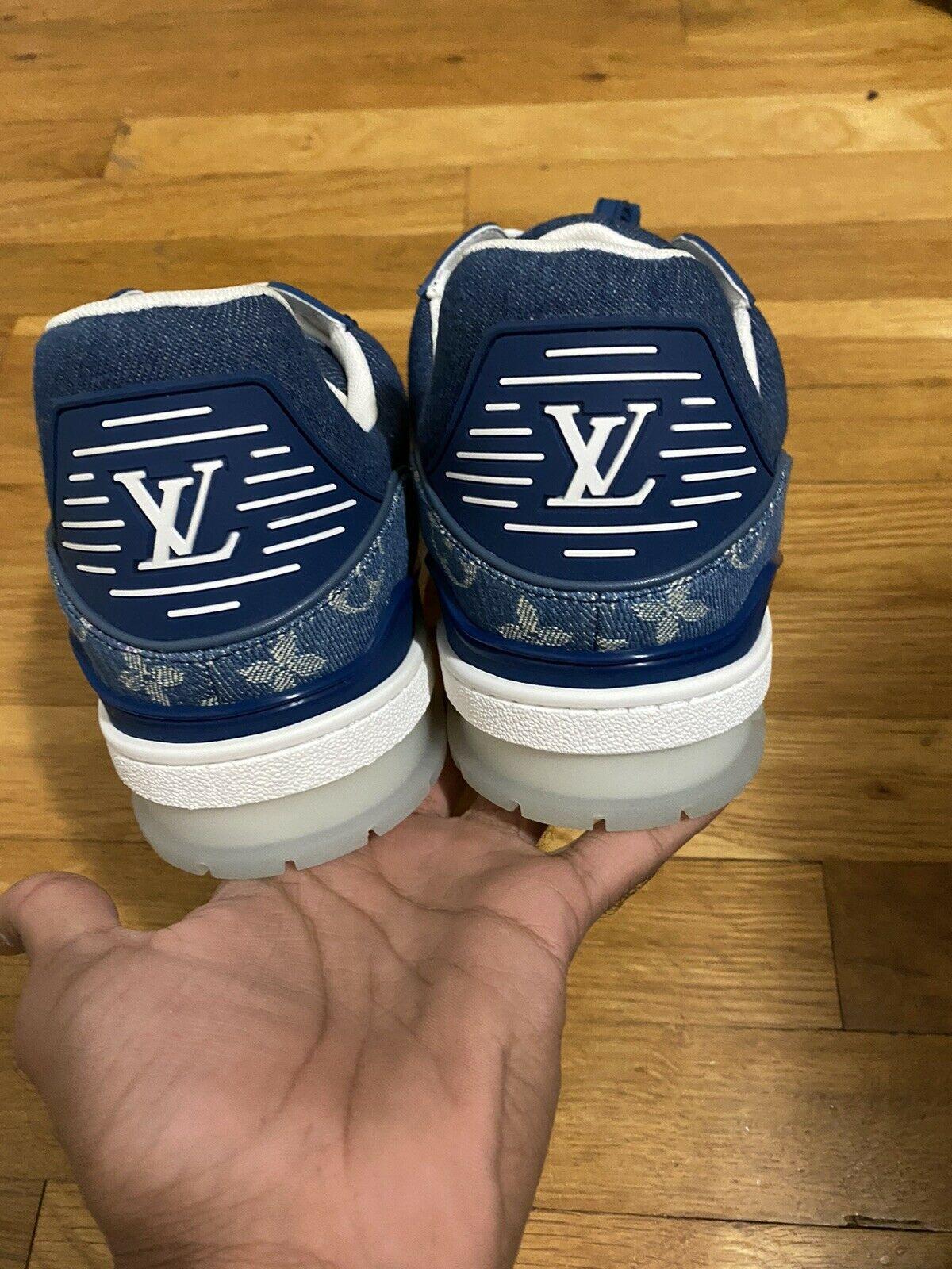 Louis Vuitton Men’s Denim Sneakers LV Virgil Abloh Monogram Canvas Eclipse shoes