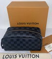 Louis Vuitton Damier Graphite Canvas Washbag Toiletry Bag Pouch Pochette clutch 